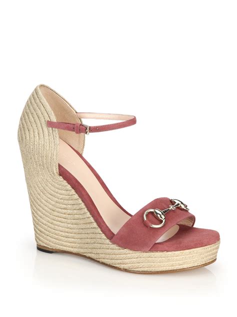 gucci wedge sandals pink|Gucci platform wedge sandals.